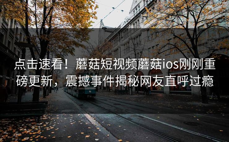点击速看！蘑菇短视频蘑菇ios刚刚重磅更新，震撼事件揭秘网友直呼过瘾